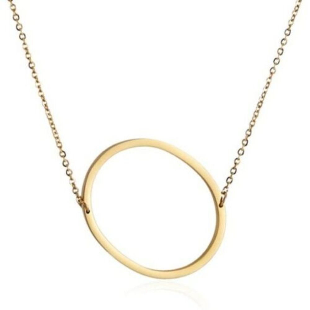 Large Letter "O" Gold Big Initial Name Necklace